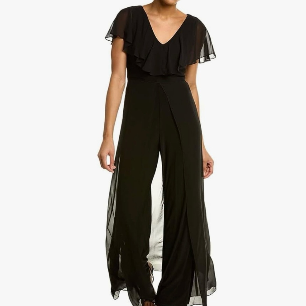Adrianna Papell Sheer Black Jumpsuit